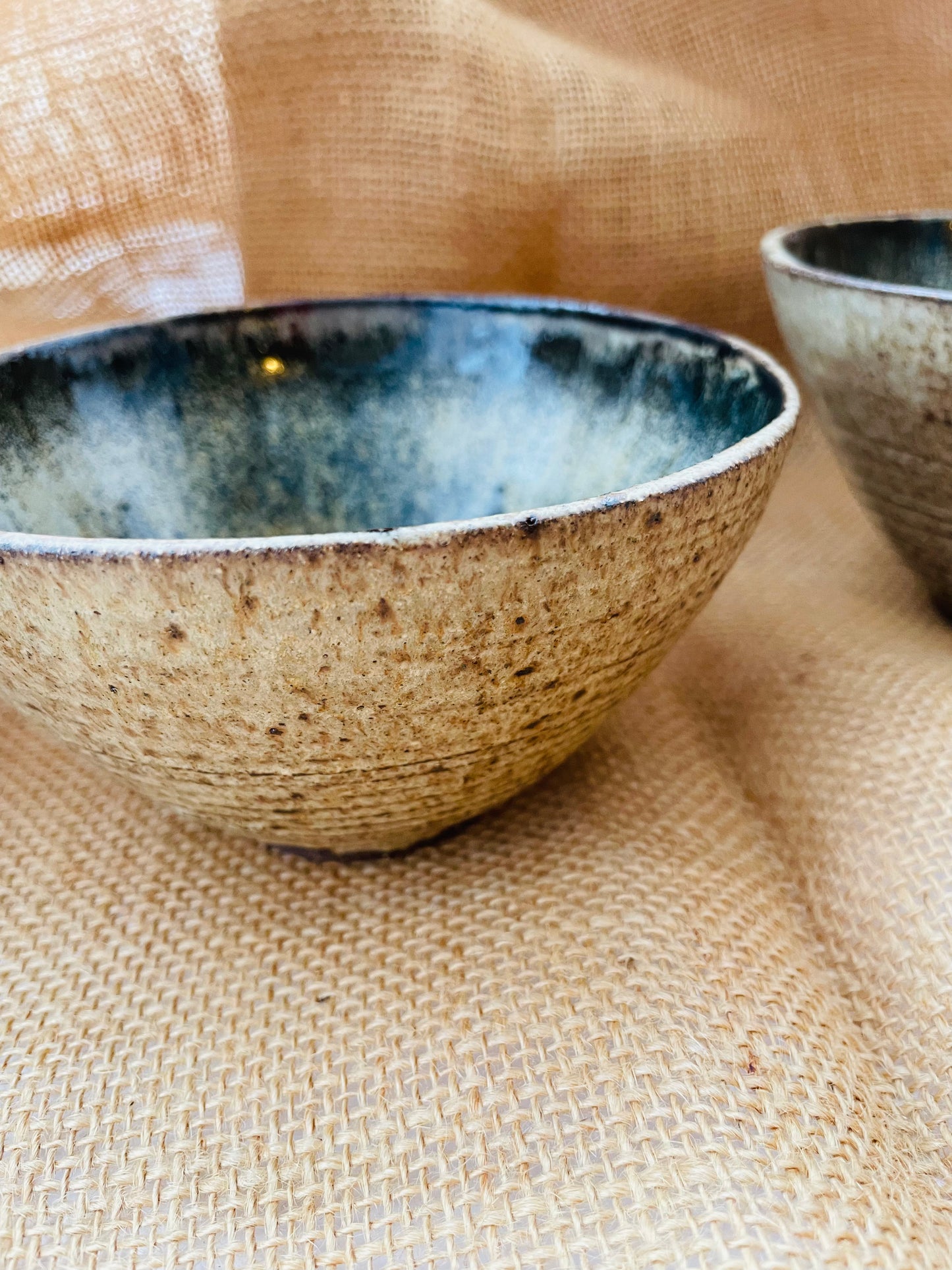 Bowl in light brown, grogged, handmade ceramics
