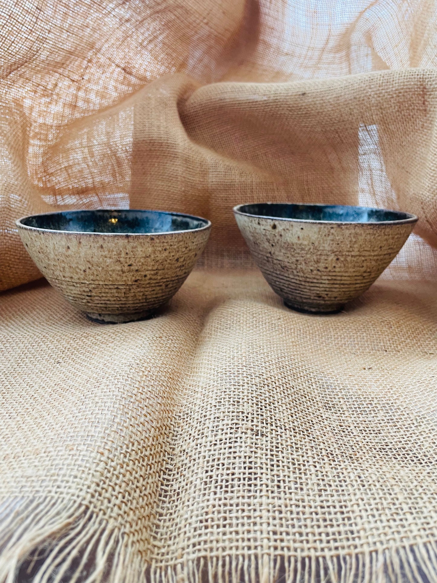 Bowl in light brown, grogged, handmade ceramics
