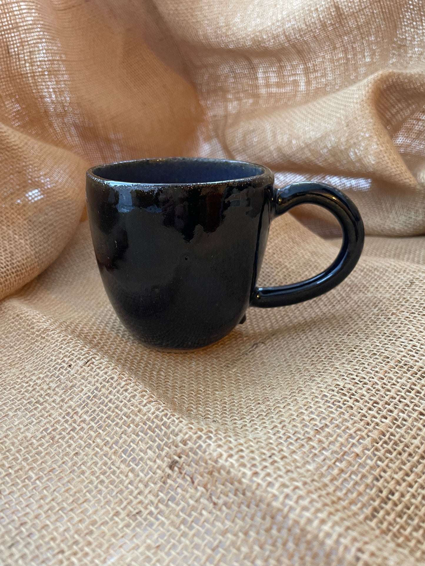 Question Mug in purple and mixed colors, handmade ceramics