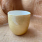 Mug in white and yellow, pebble shape, handmade ceramics #4