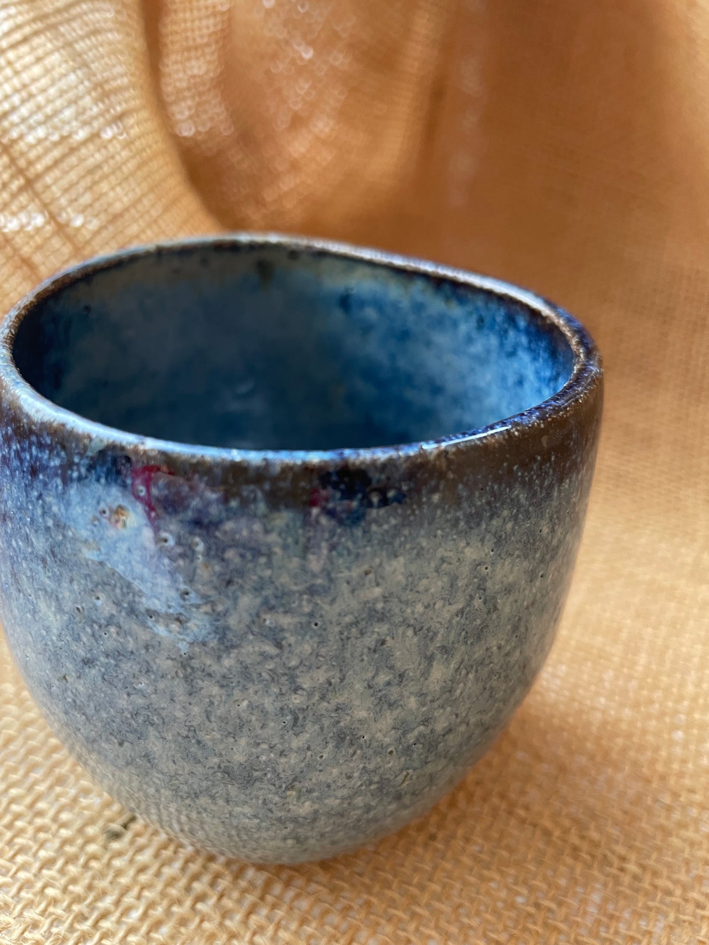Mug in starry blue, heart shape, handmade ceramics #2