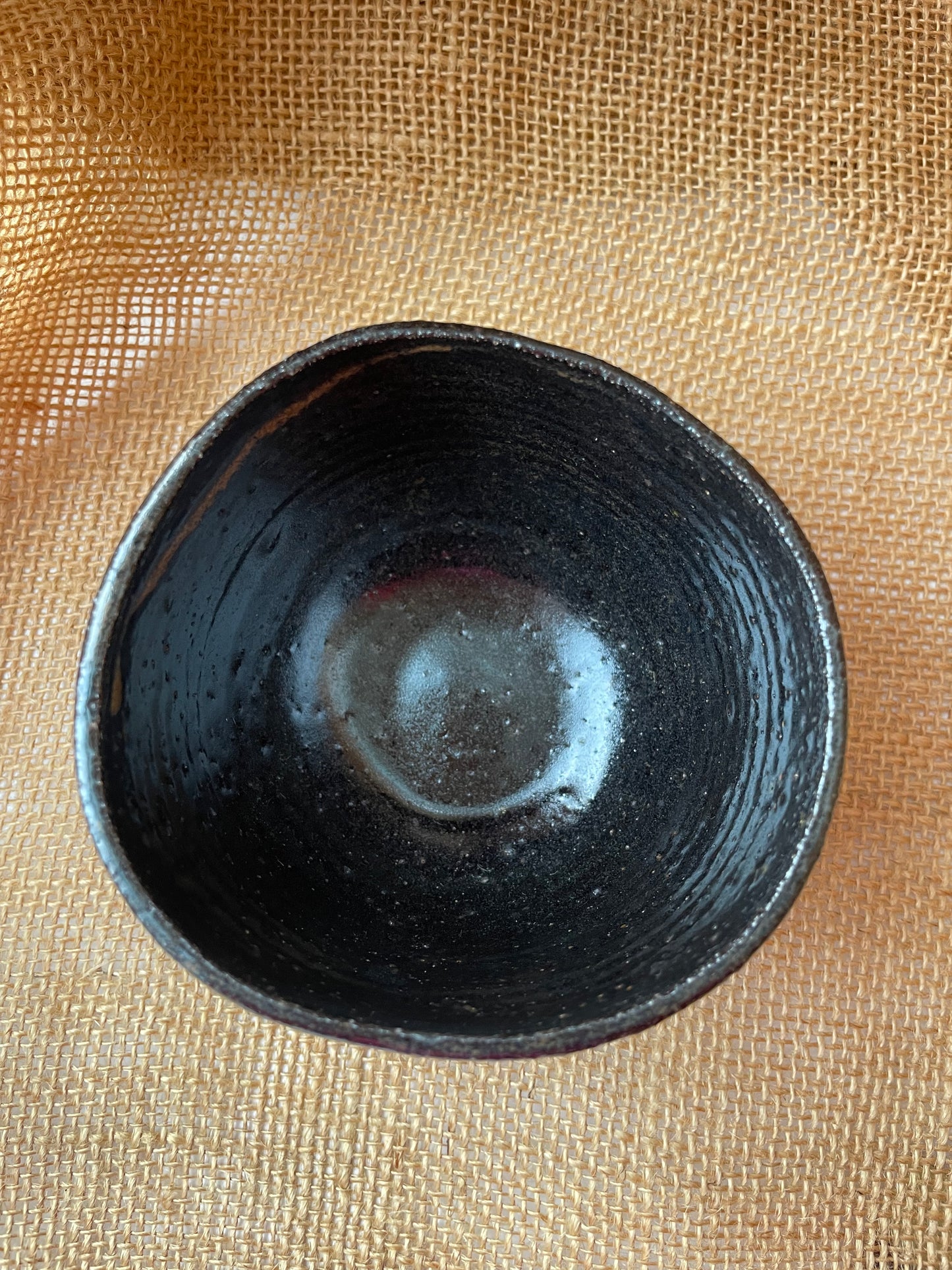 Mug in black with gold specks, pebble shape, handmade ceramics #3