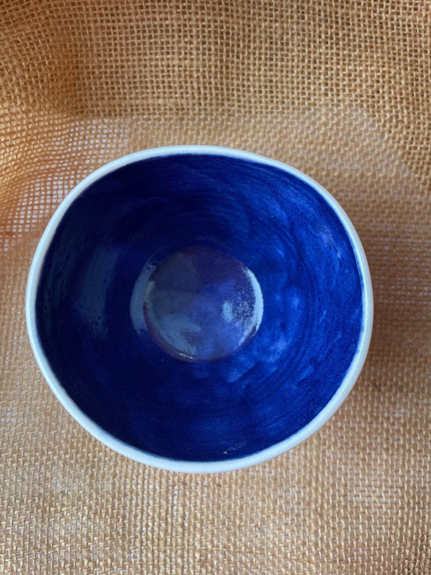 Mug in sky blue and white, pebble shape, handmade ceramics #5