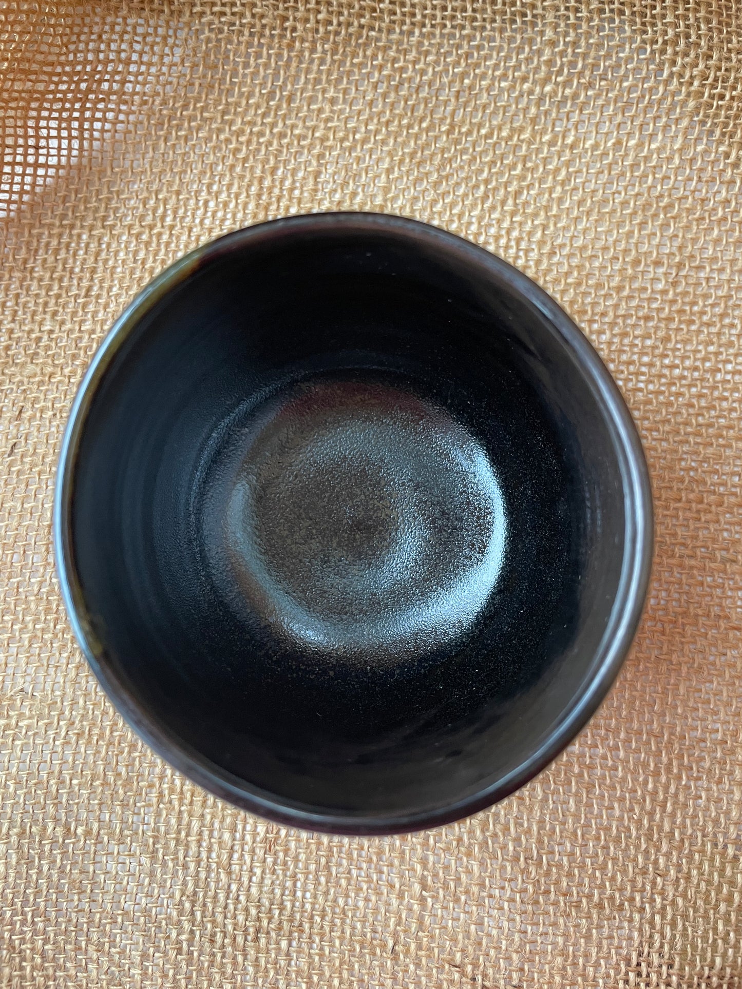 Mug in black with gold specks, round shape, handmade ceramics #1