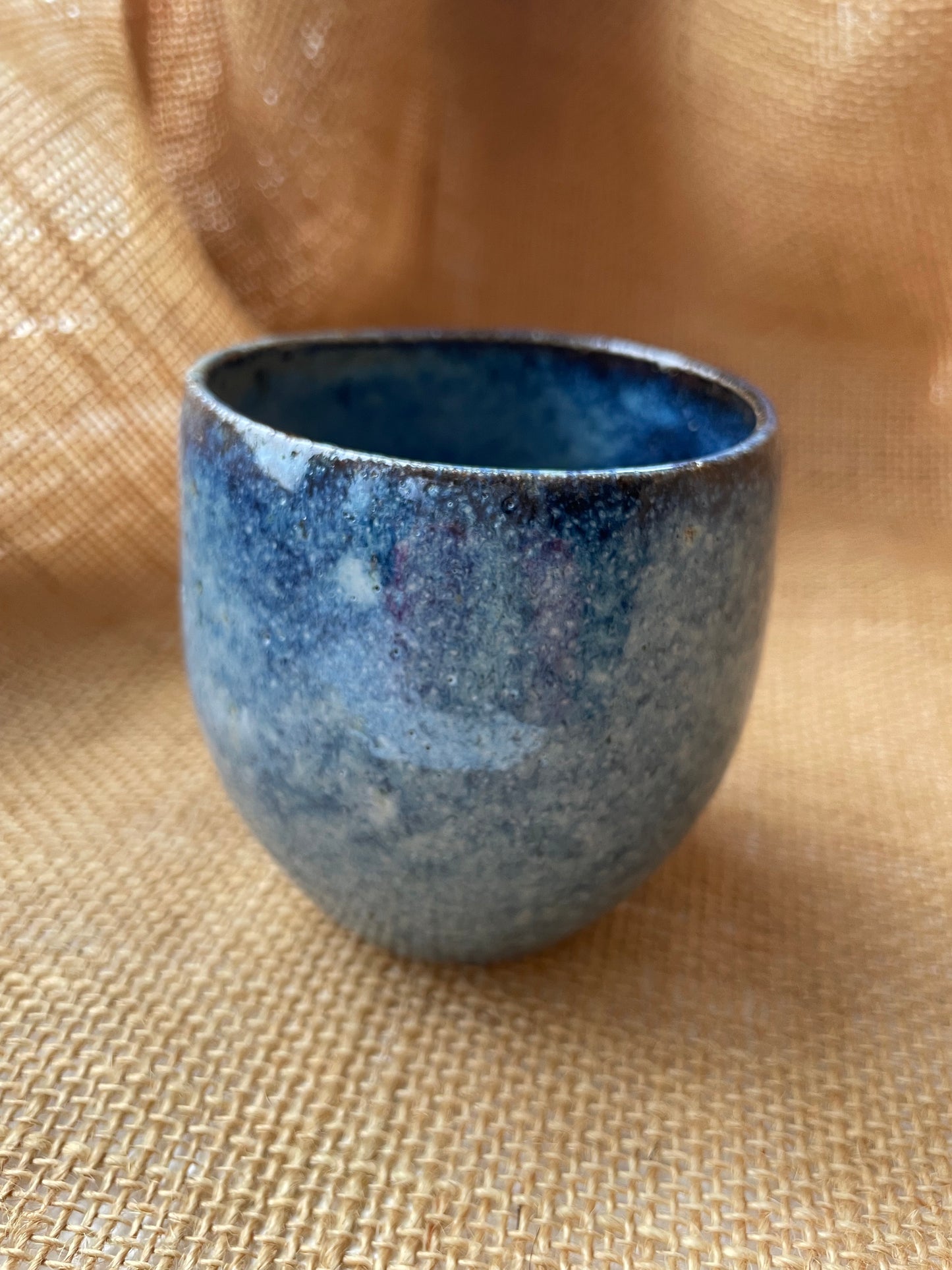 Mug in starry blue, heart shape, handmade ceramics #2
