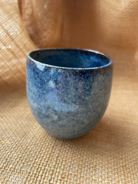 Mug in starry blue, heart shape, handmade ceramics #2