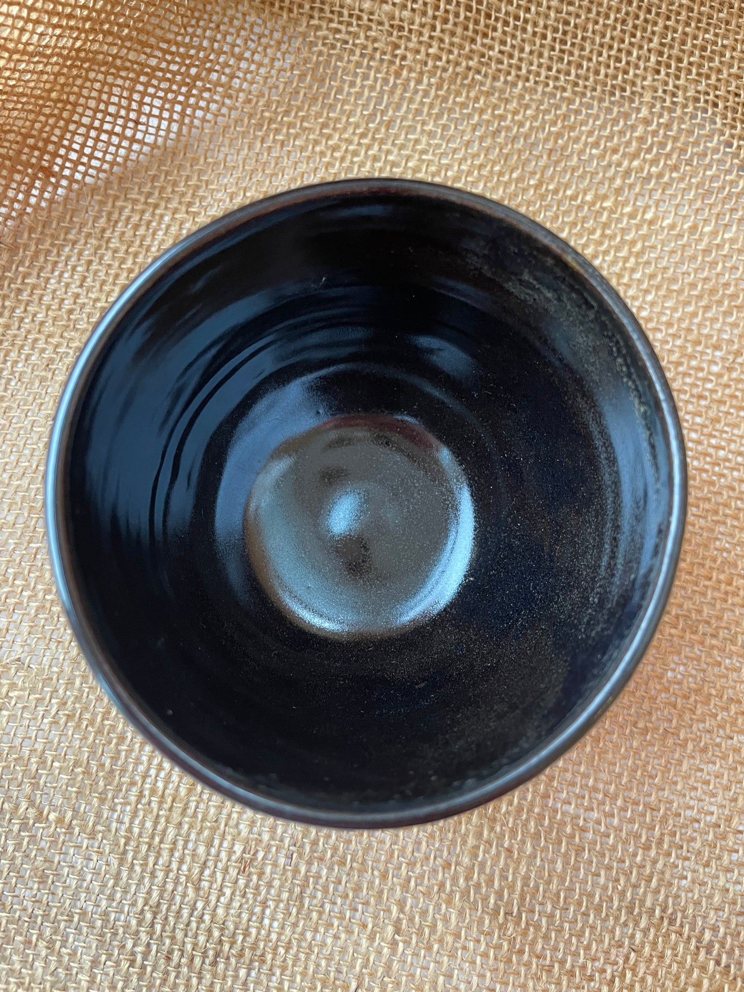 Mug in black with gold specks, round shape, handmade ceramics #2