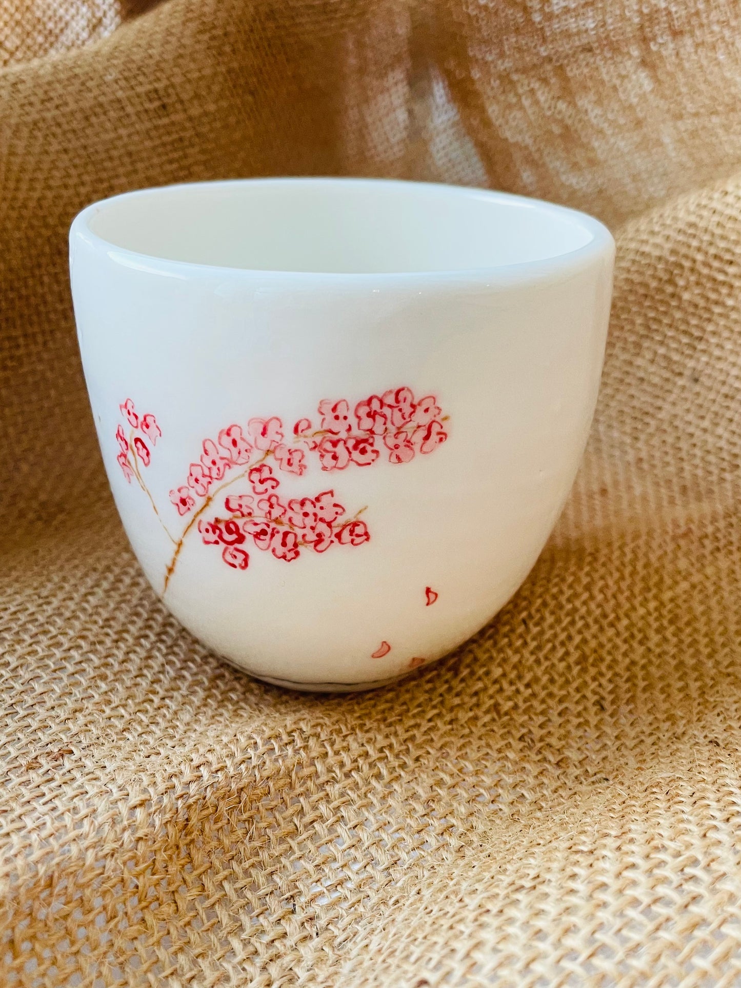 Sakura mug #1, sketch on porcelain