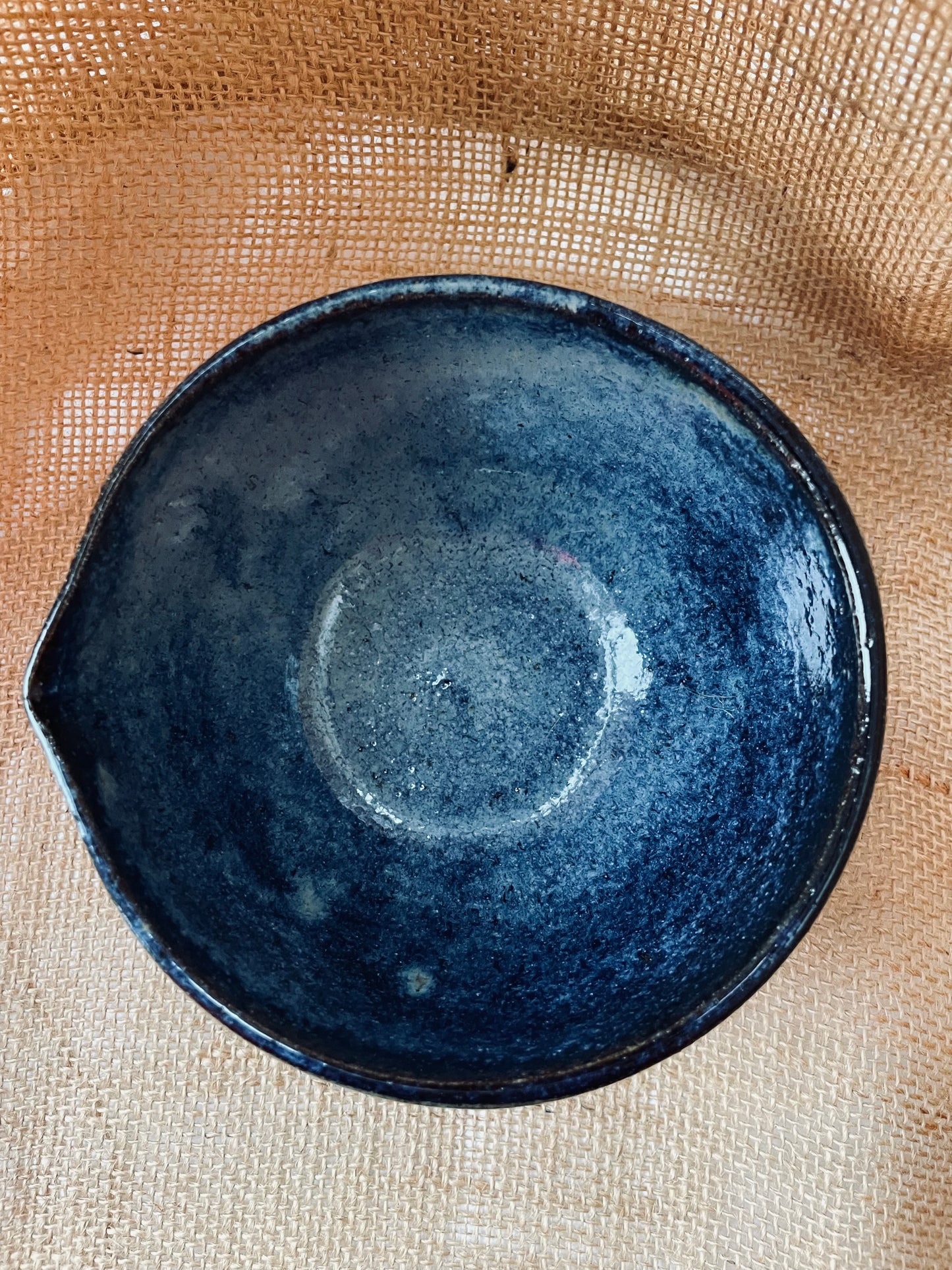Matcha bowl in starry blue, handmade ceramics #1