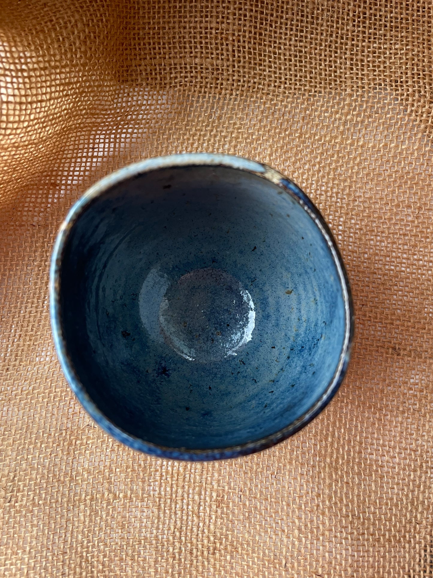 Mug in starry blue, angular shape, handmade ceramics #1