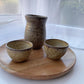 Sake set in brown, handmade ceramics