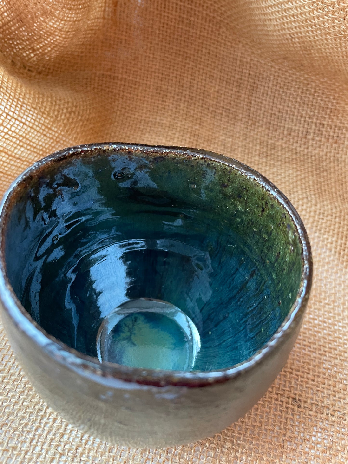 Mug in jade, apple shape, handmade ceramics #2