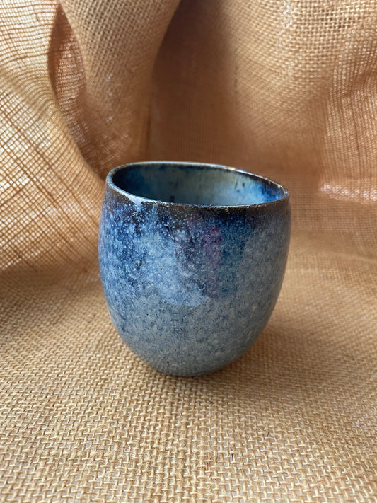Mug in starry blue, angular shape, handmade ceramics #1