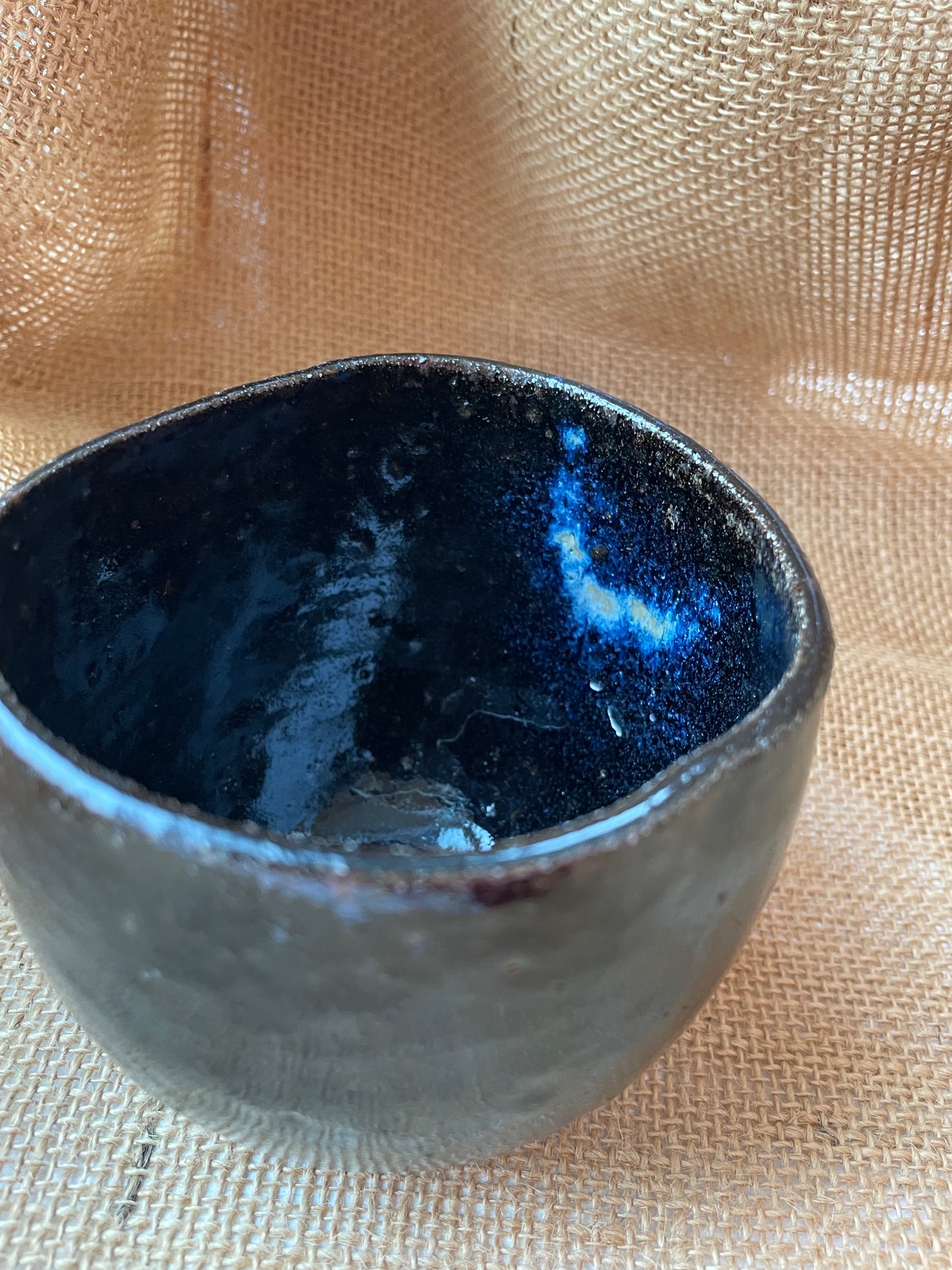 Mug in galaxy blue, apple shape, handmade ceramics #3