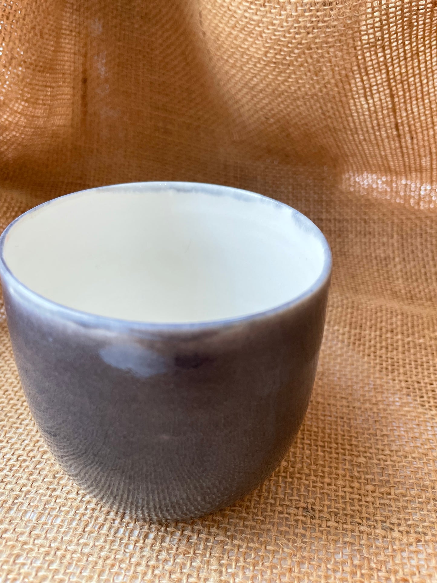 Mug in white and purple, pebble shape, handmade ceramics #3