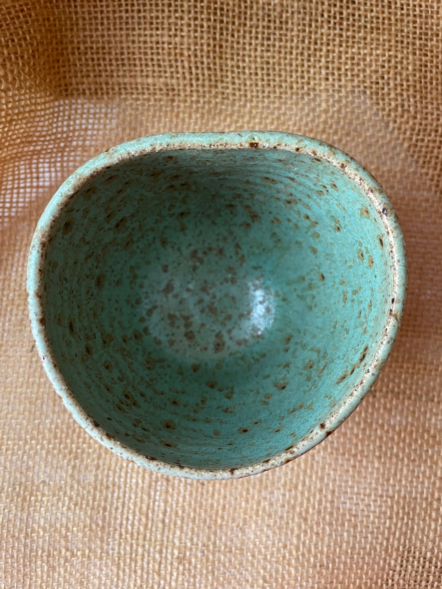 Mug in green, pebble shape, handmade ceramics #1