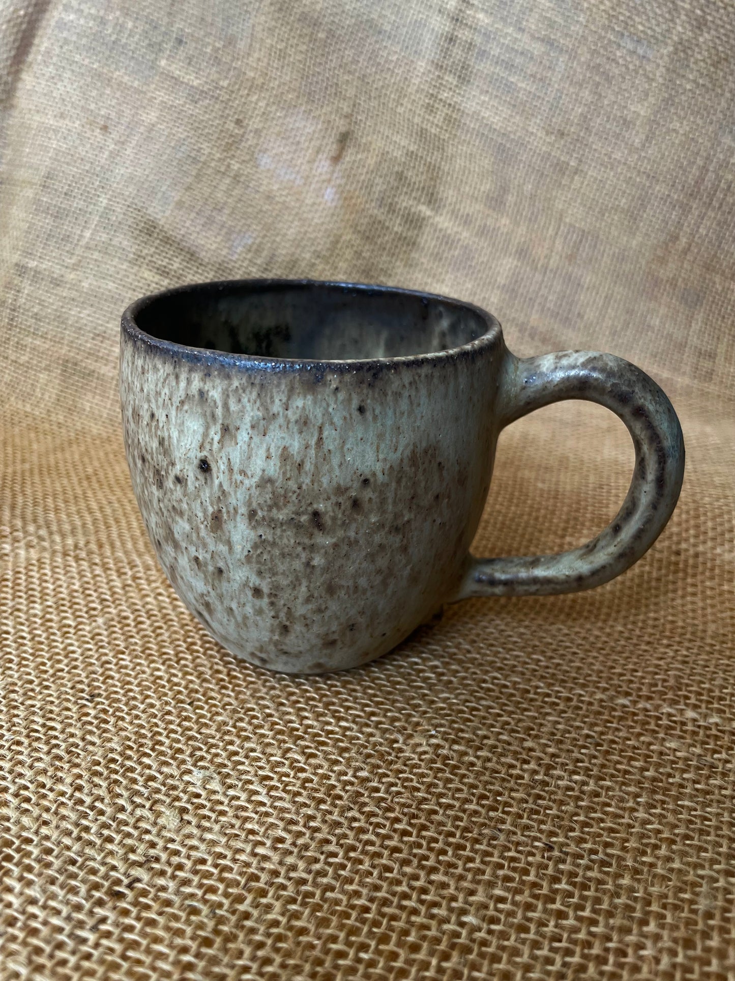 Question Mug in light brown, grogged, handmade ceramics #3