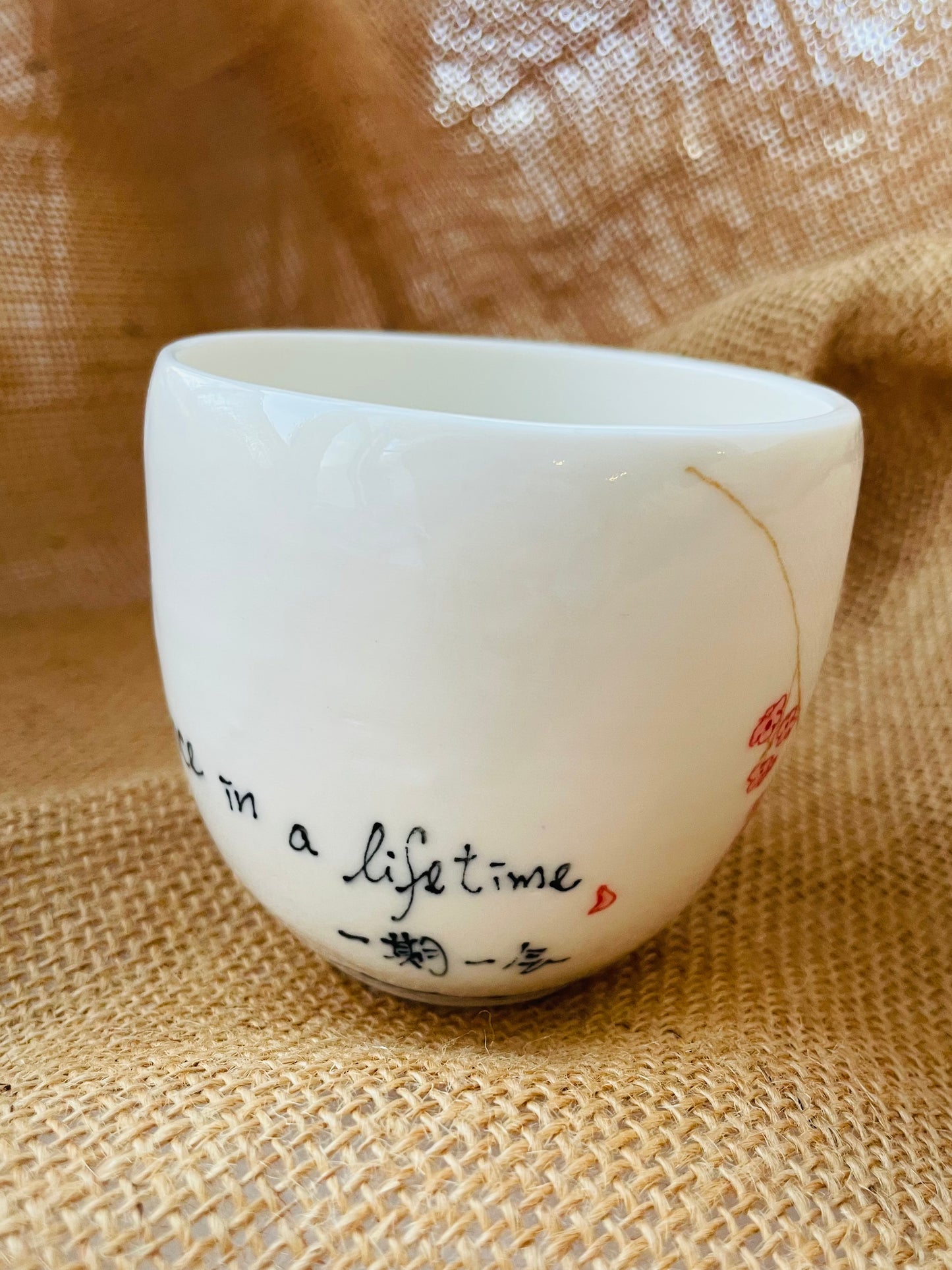 Sakura mug #2, sketch on porcelain