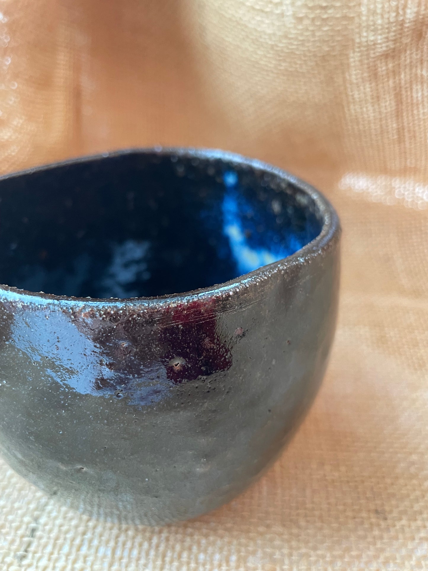 Mug in galaxy blue, apple shape, handmade ceramics #3