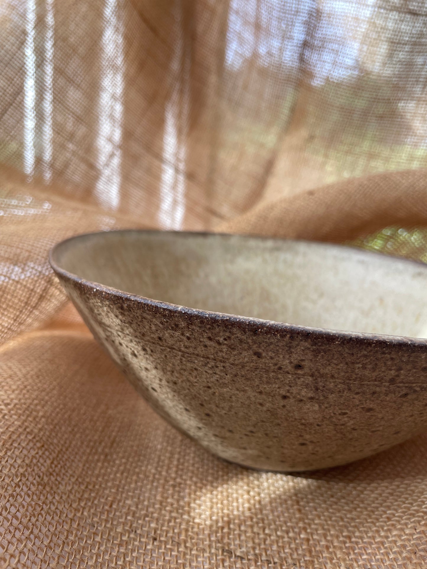 Bowl in brown, slightly grogged, handmade ceramics