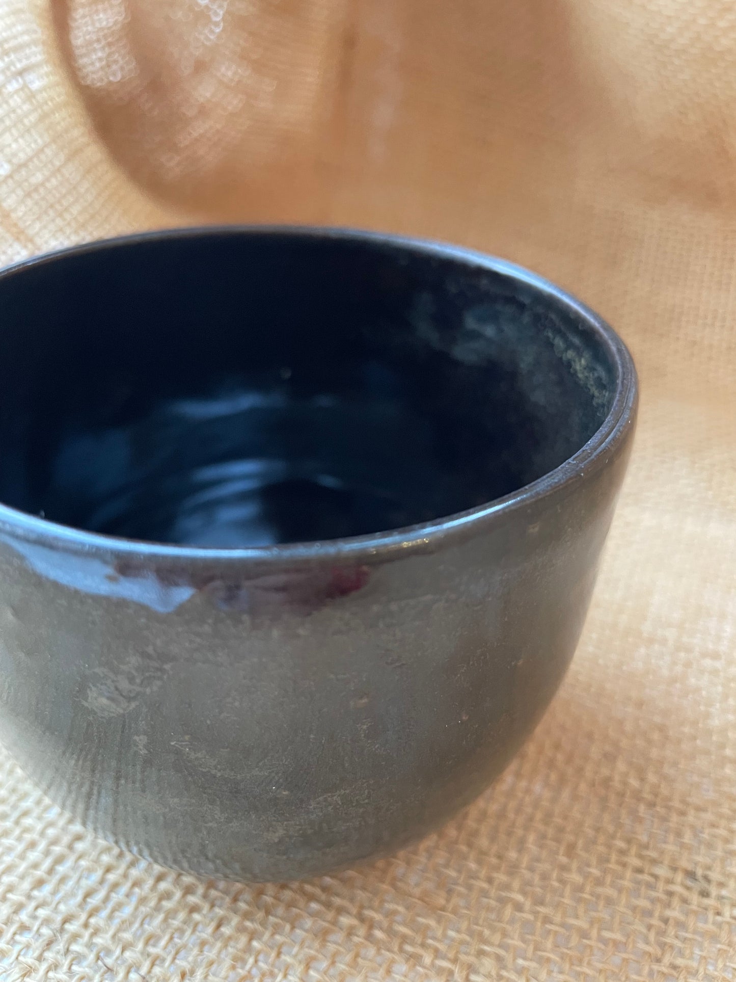 Mug in black with gold specks, round shape, handmade ceramics #2