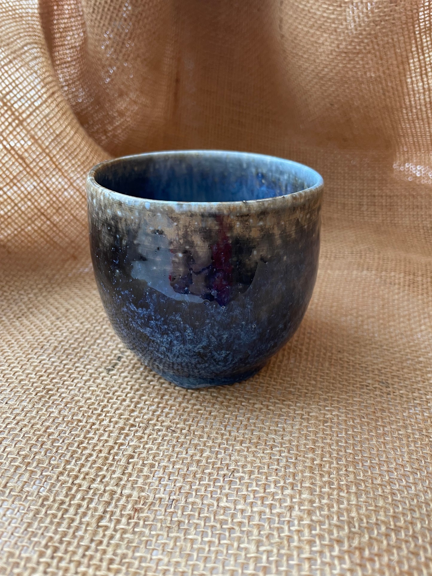 Mug in starry blue, round shape, handmade ceramics #3