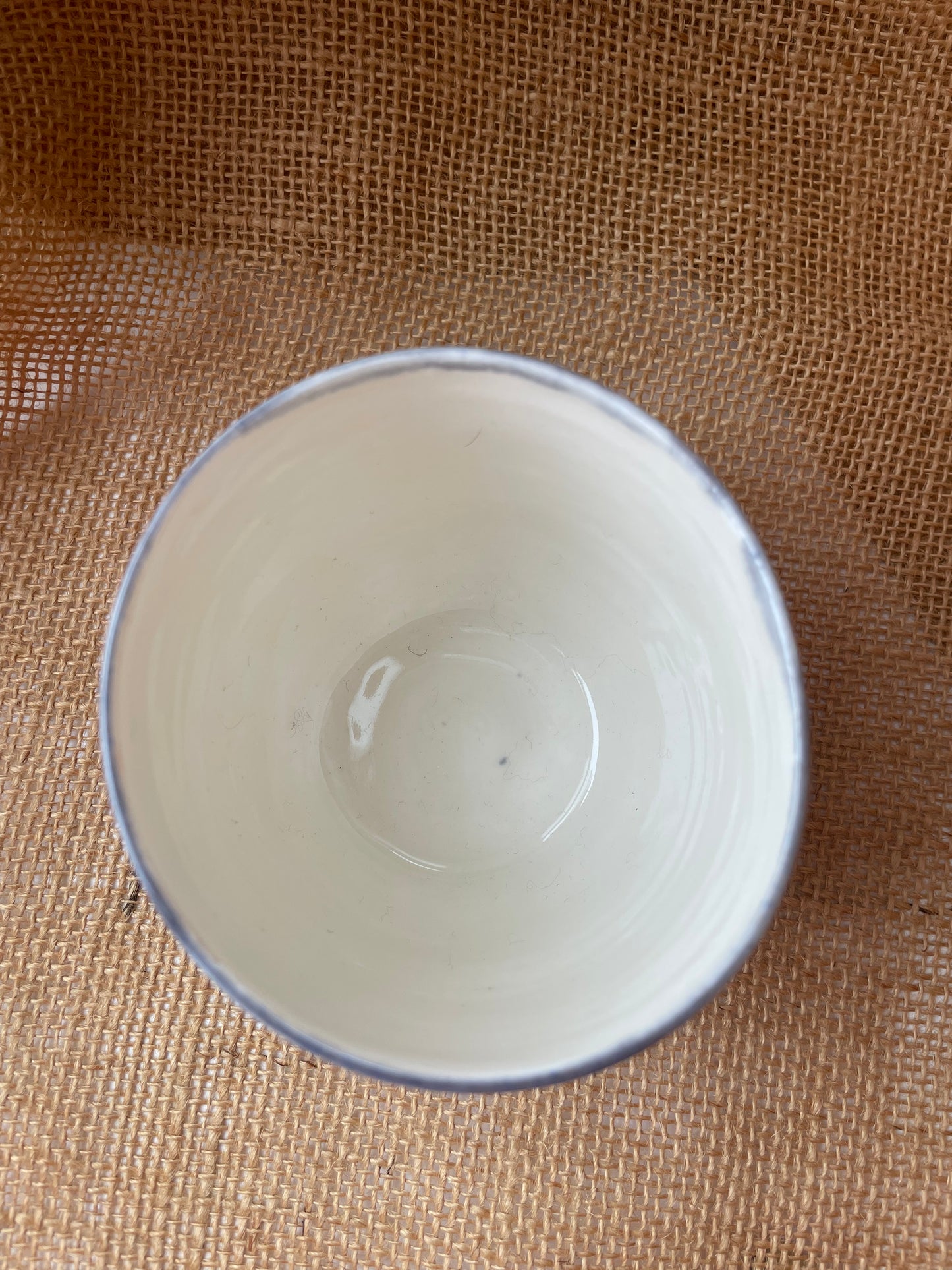 Mug in white and purple, pebble shape, handmade ceramics #3