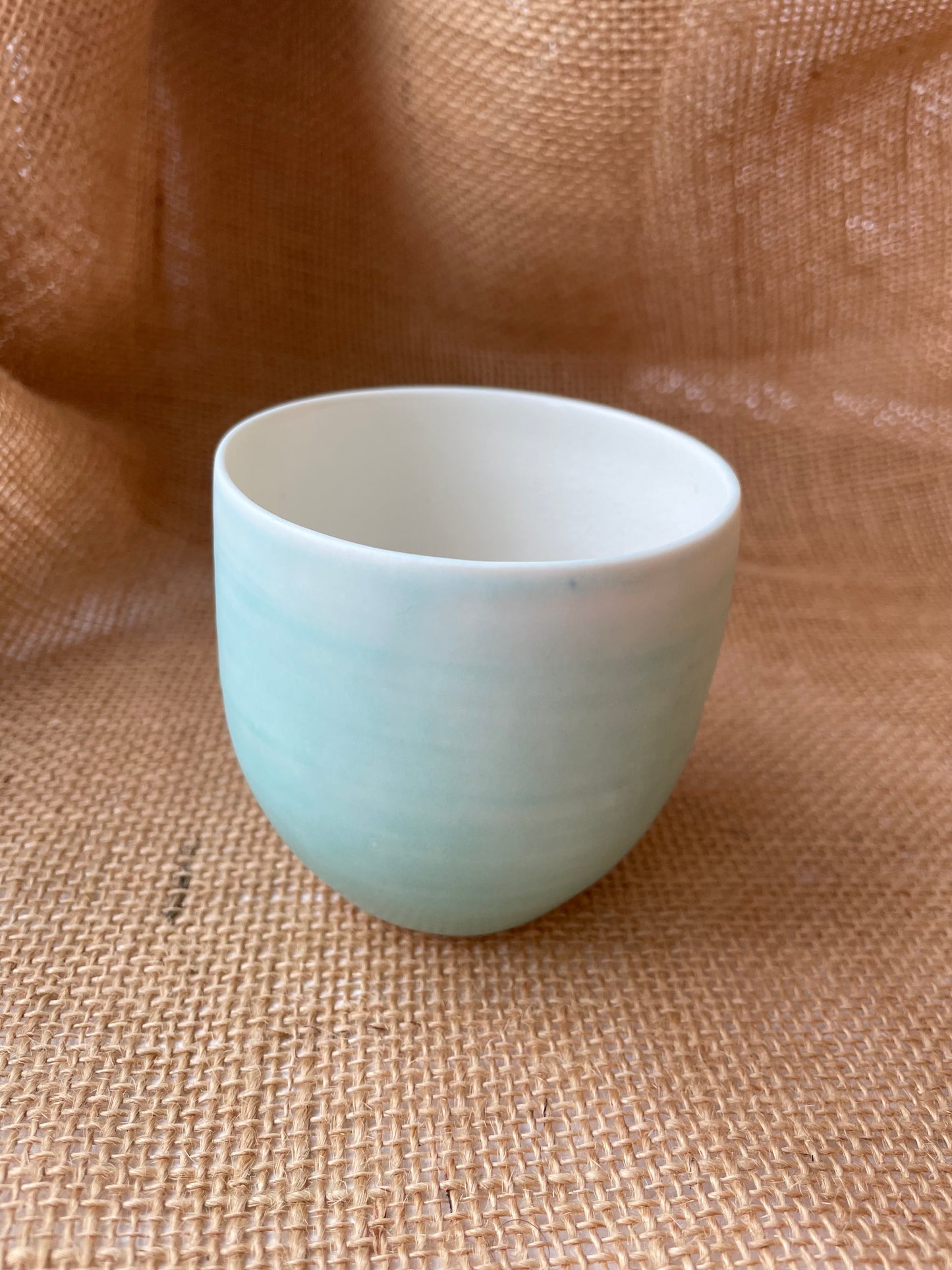 Mug in turquoise, pebble shape, handmade ceramics #1