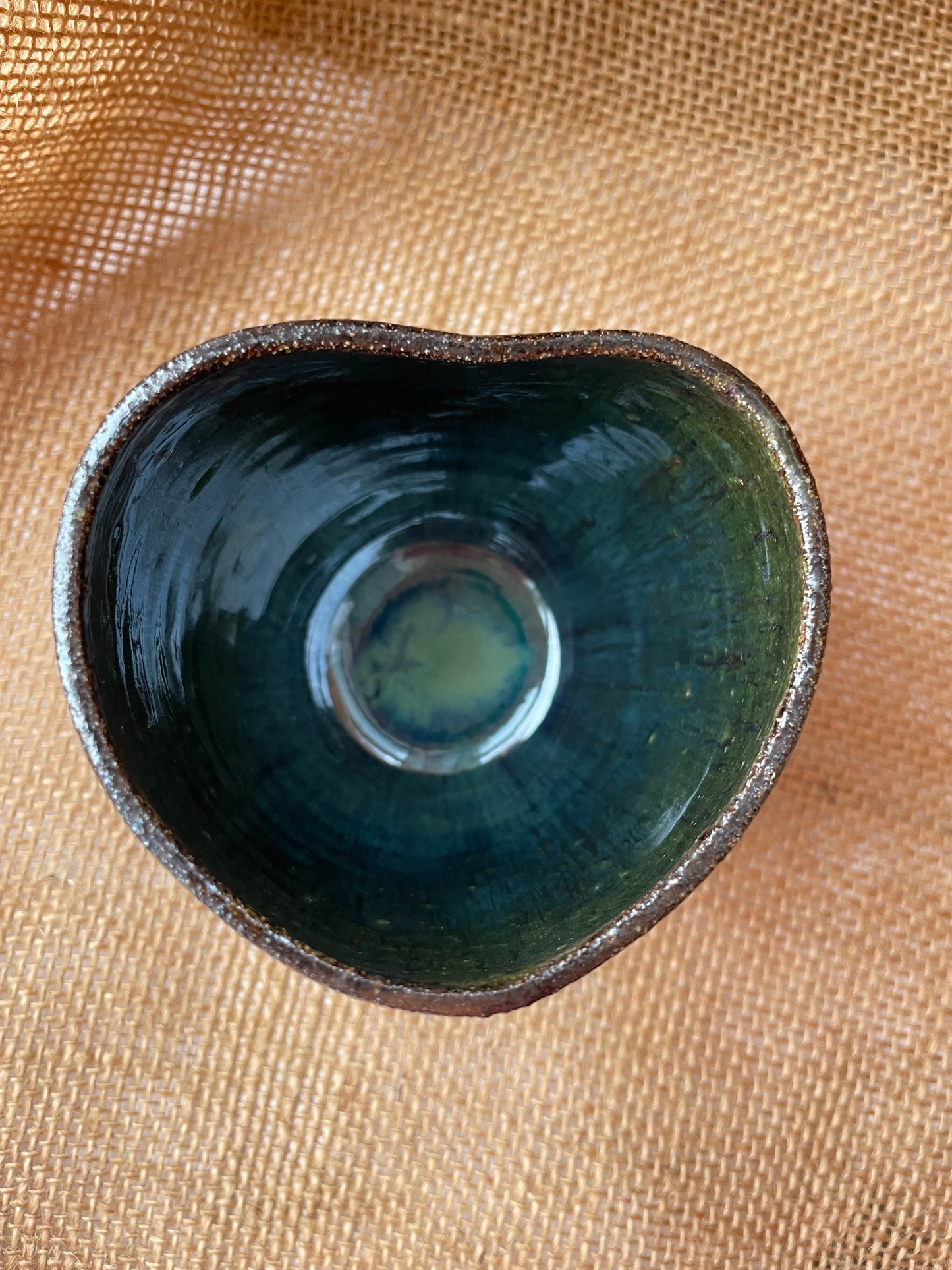 Mug in jade, heart shape, handmade ceramics #1