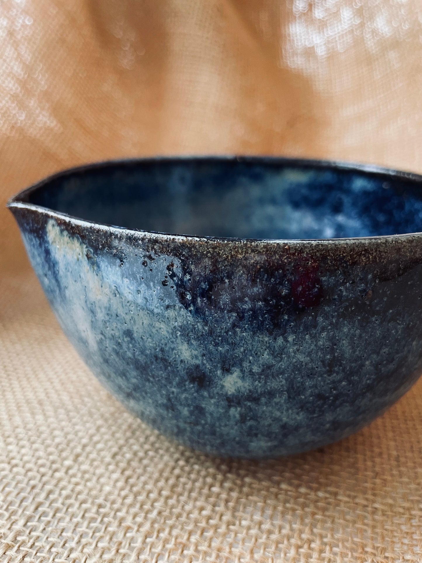 Matcha bowl in starry blue, handmade ceramics #1