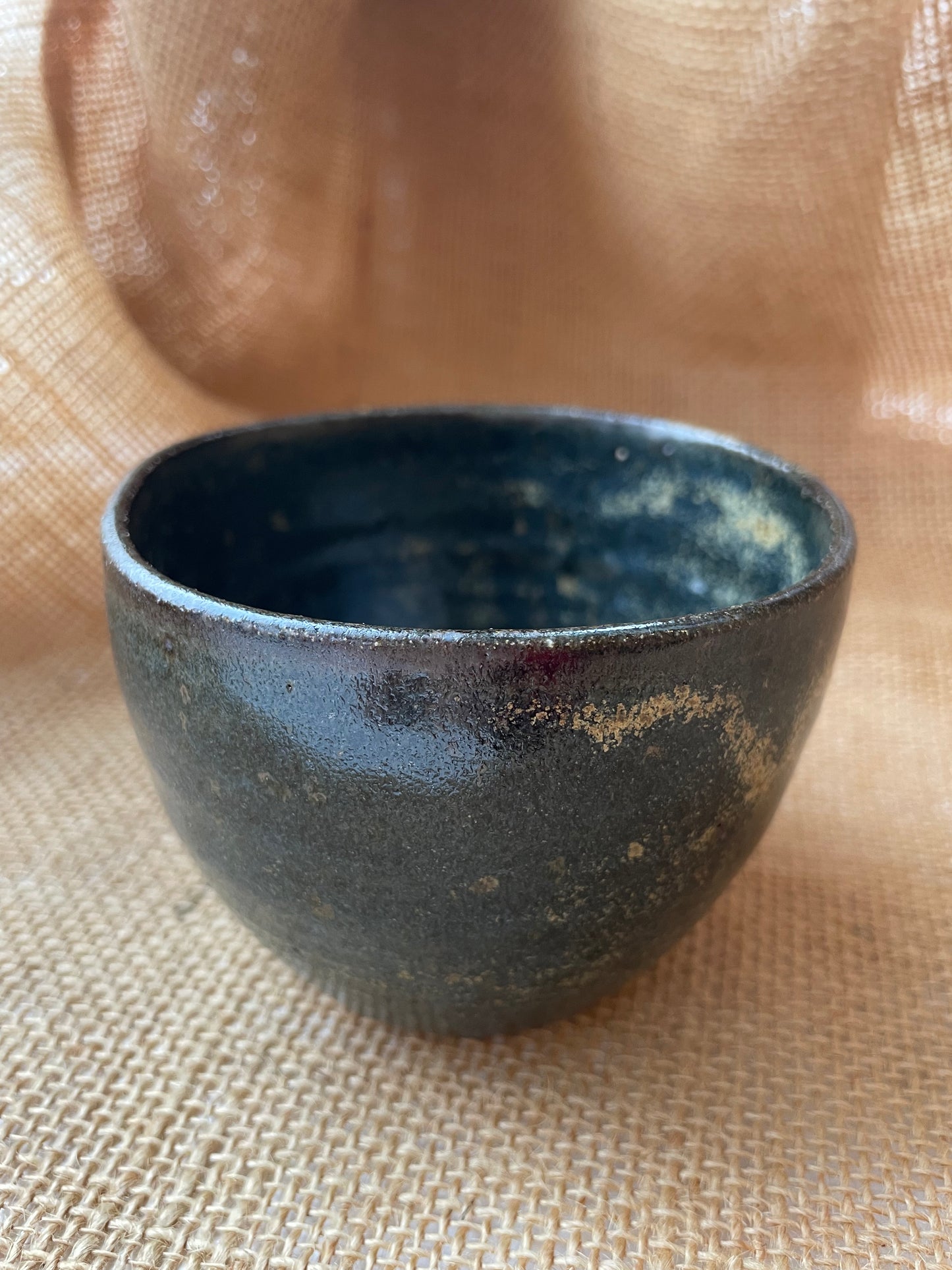 Mug in black with gold specks, pebble shape, handmade ceramics #2