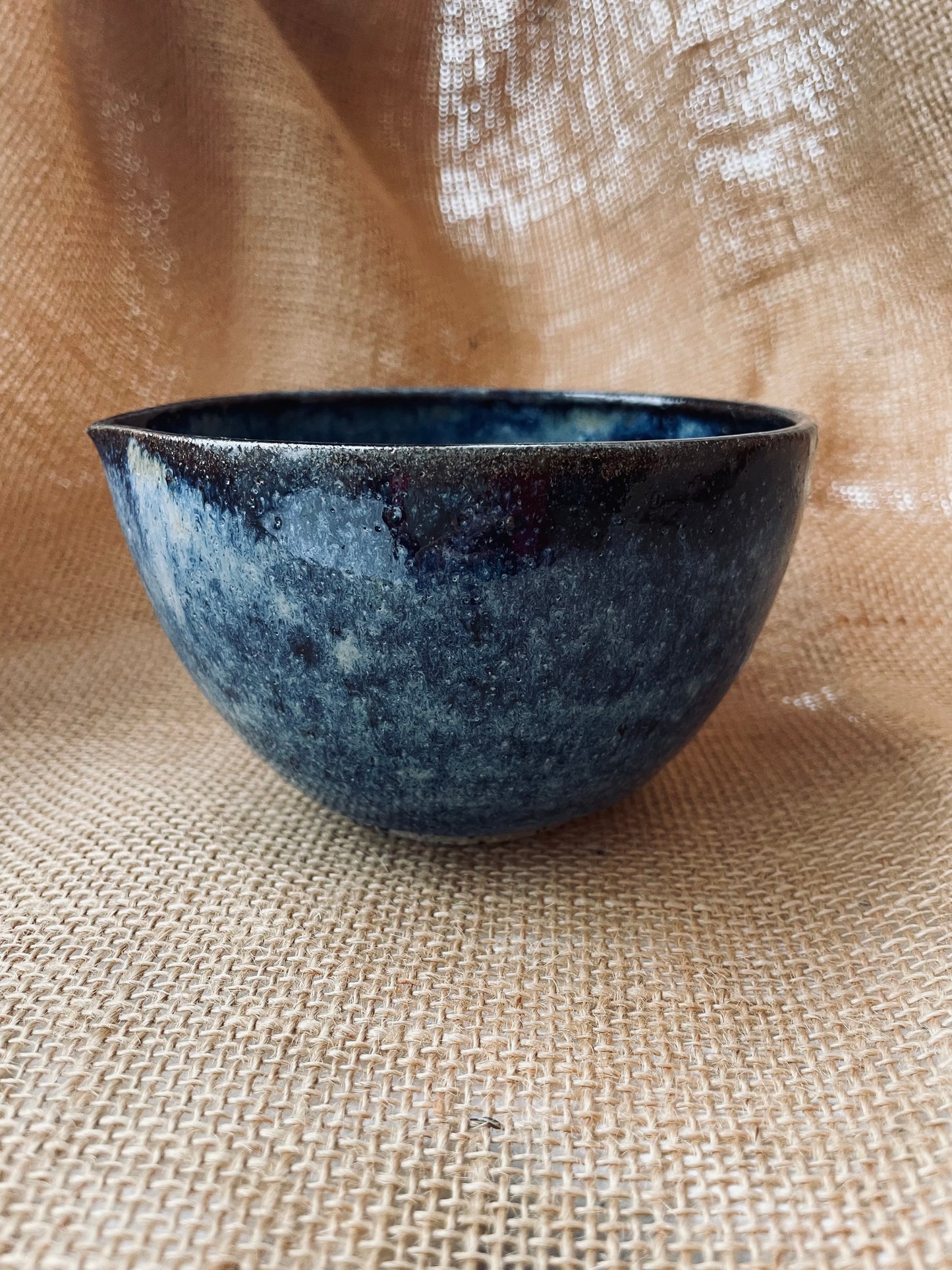 Matcha bowl in starry blue, handmade ceramics #1