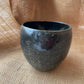 Mug in black with gold specks, pebble shape, handmade ceramics #1