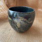 Mug in black with gold specks, pebble shape, handmade ceramics #1
