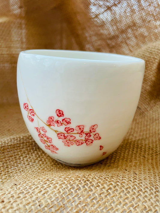 Sakura mug #2, sketch on porcelain