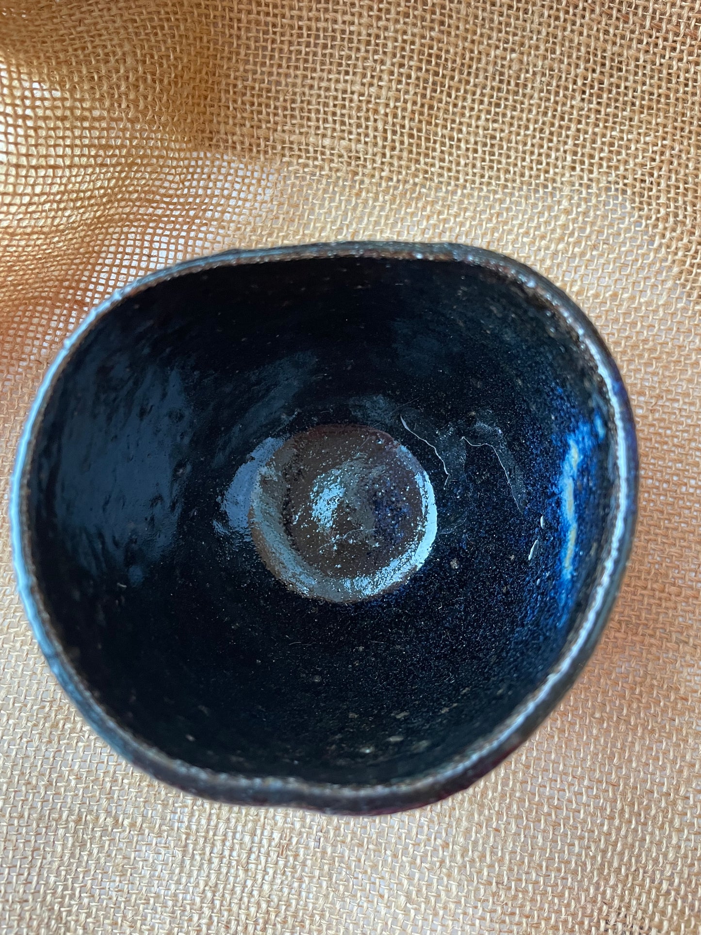 Mug in galaxy blue, apple shape, handmade ceramics #3