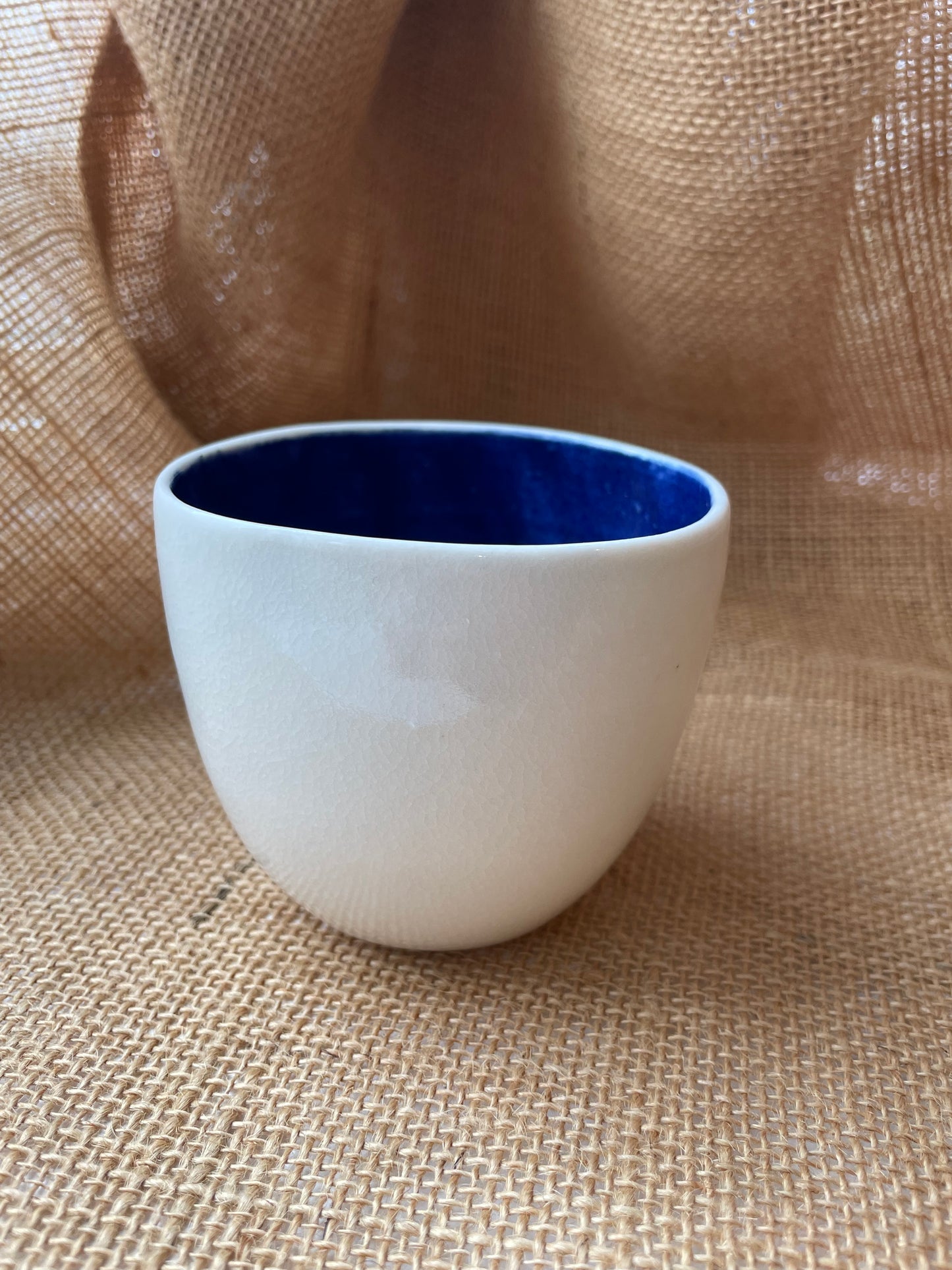 Mug in sky blue and white, pebble shape, handmade ceramics #5