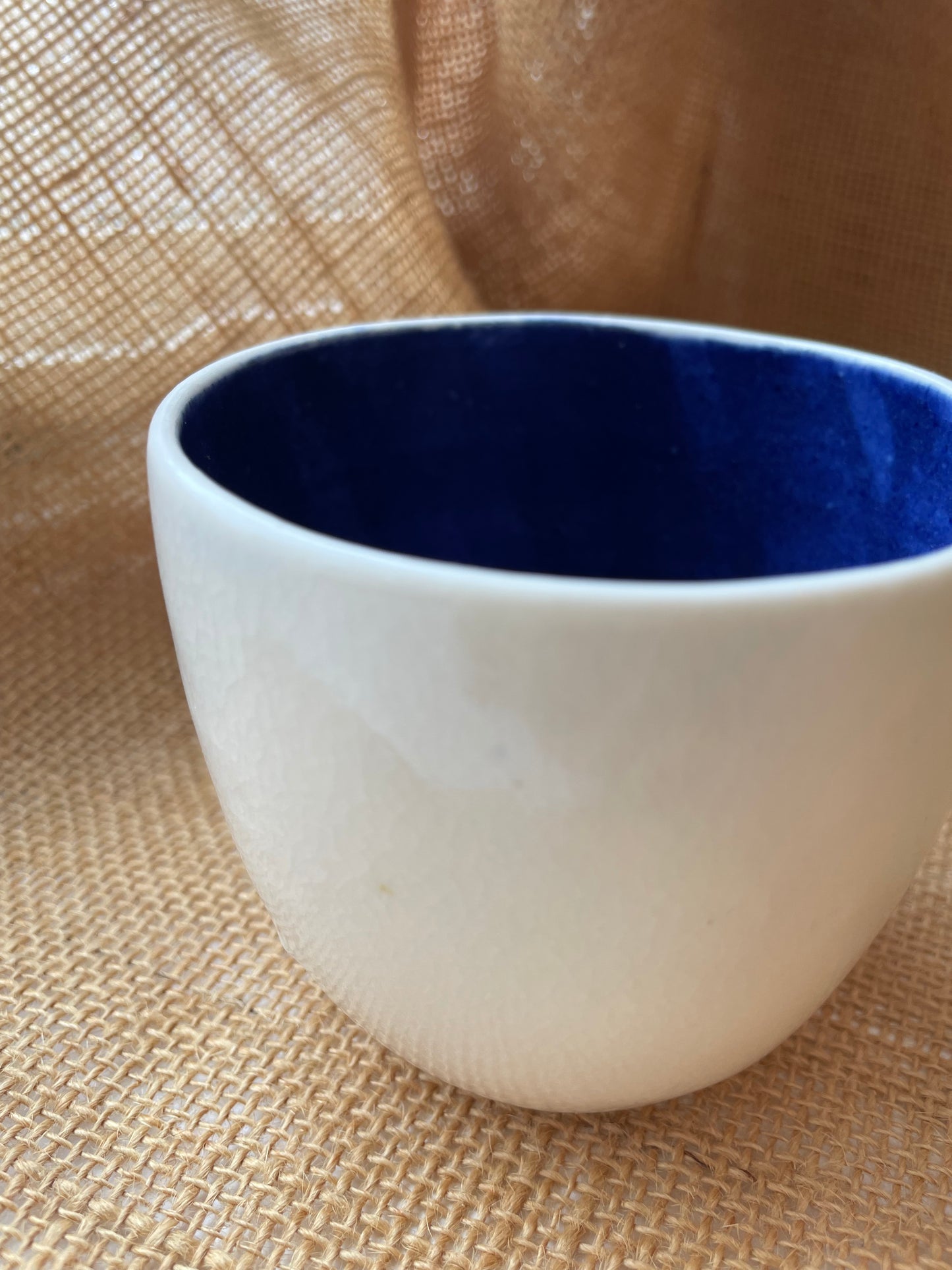 Mug in sky blue and white, pebble shape, handmade ceramics #5