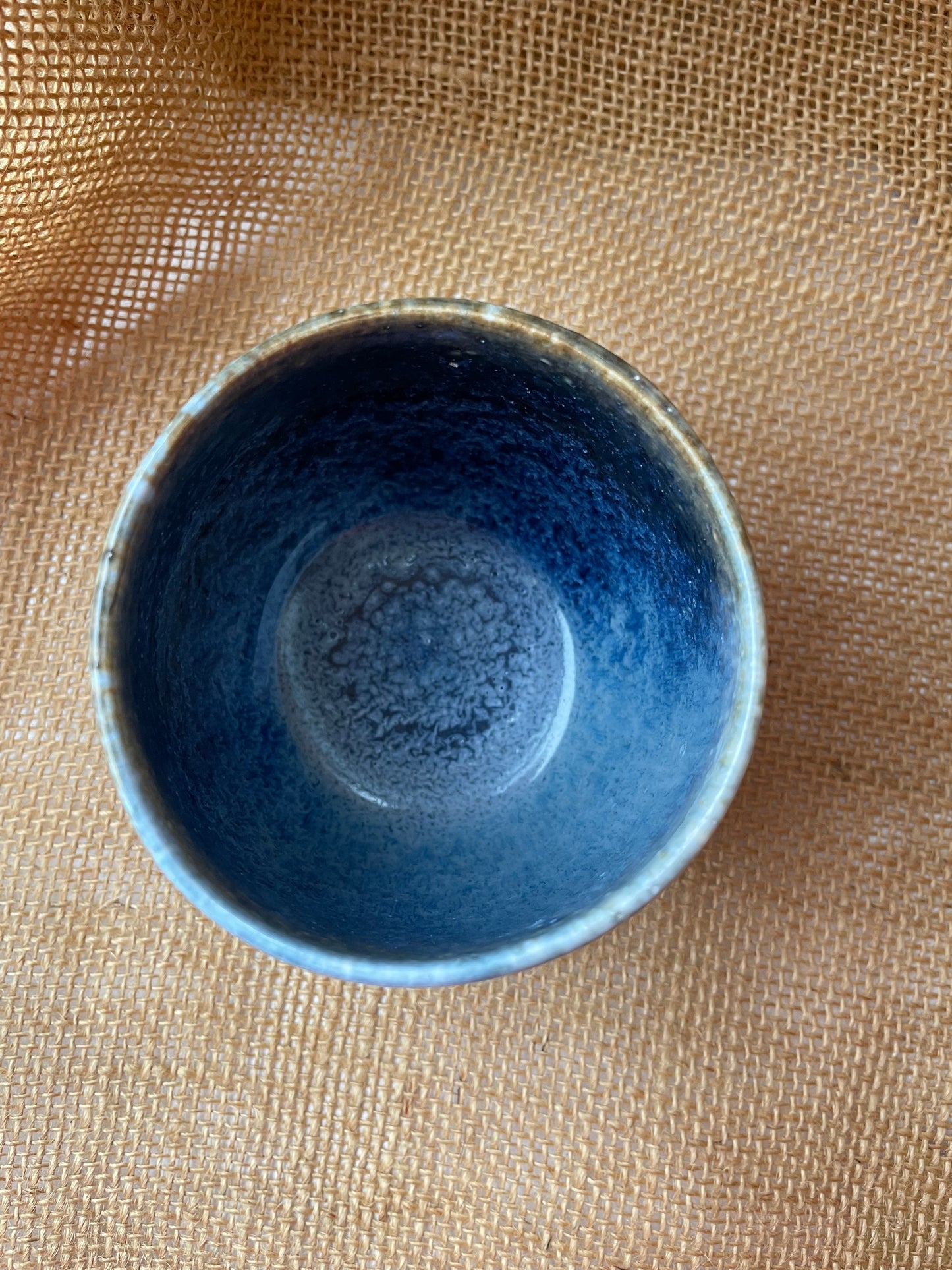 Mug in starry blue, round shape, handmade ceramics #3
