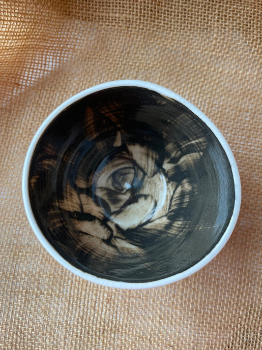 Mug in brown and white, pebble shape, handmade ceramics #6