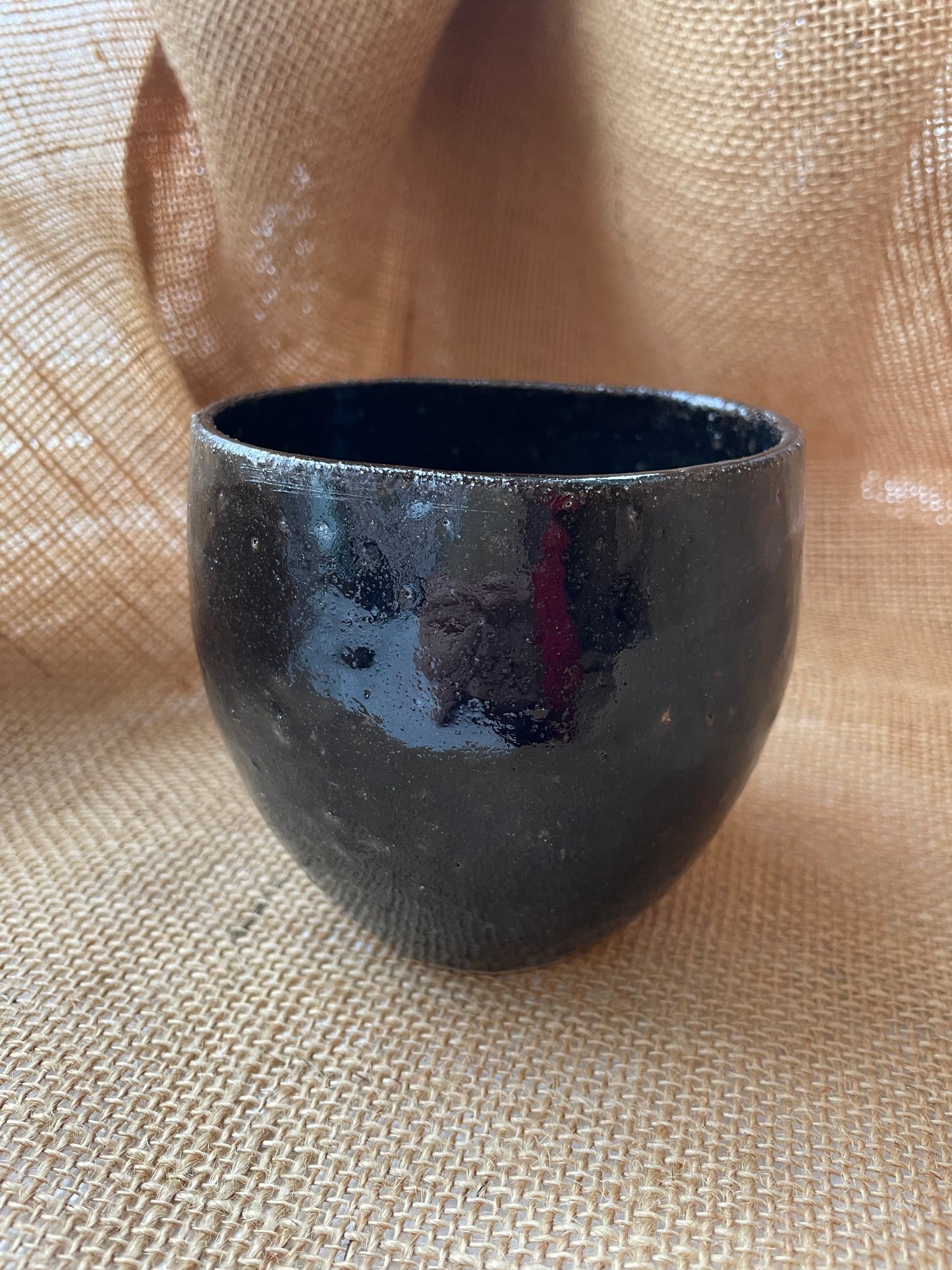 Mug in galaxy blue, apple shape, handmade ceramics #3
