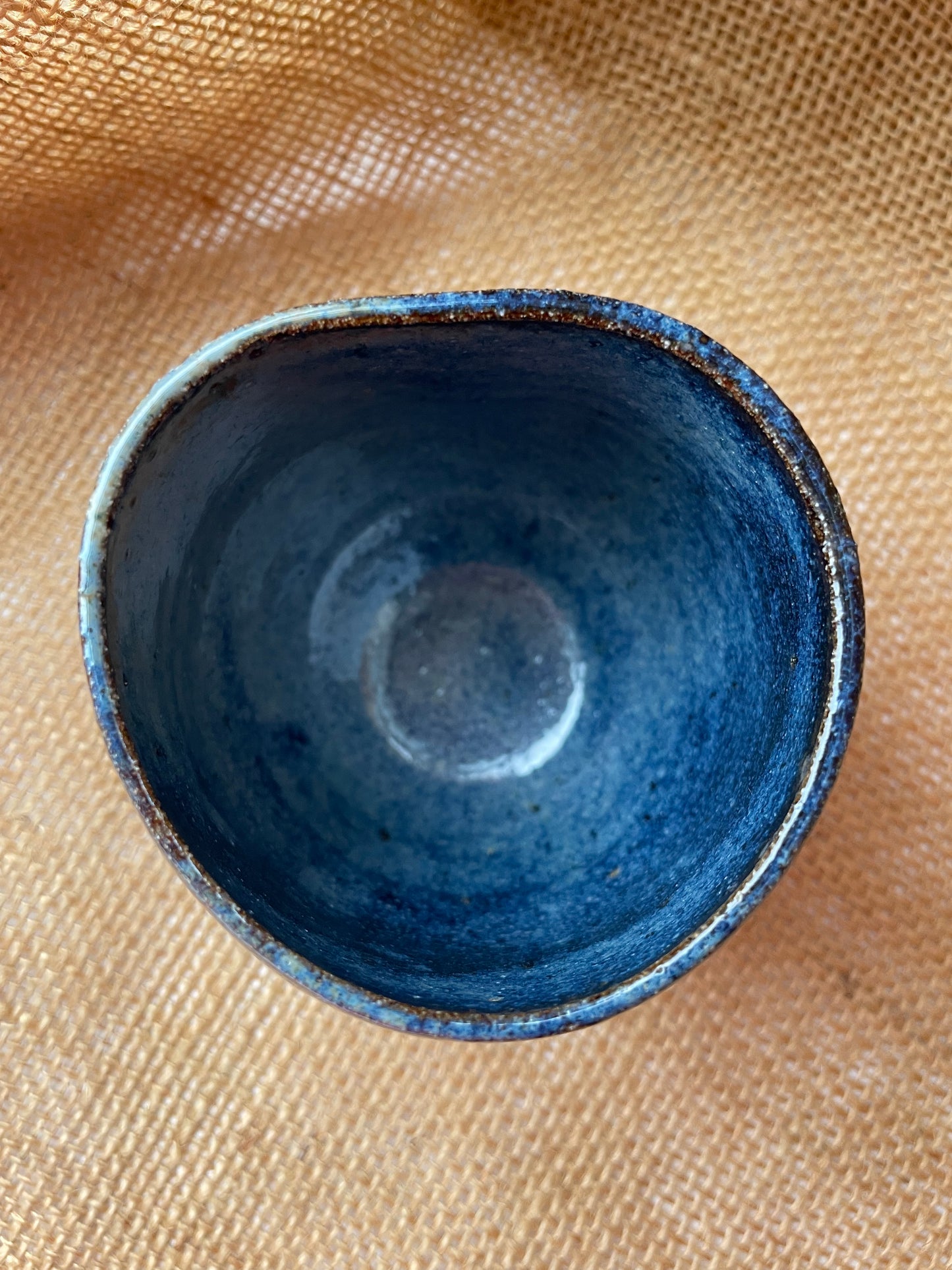 Mug in starry blue, heart shape, handmade ceramics #2