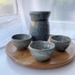 Sake Set in baby blue, handmade ceramics