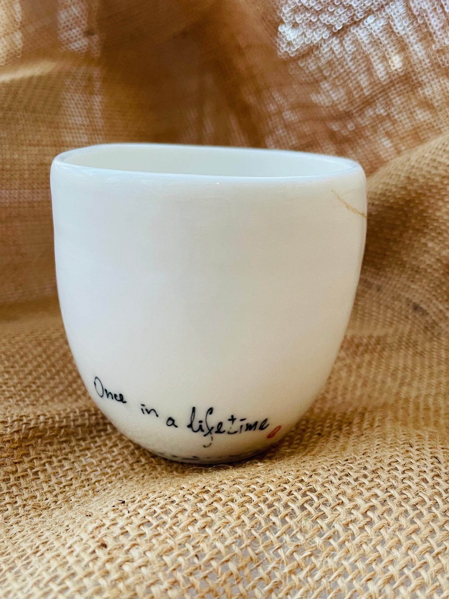 Sakura mug #3, sketch on porcelain