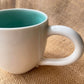 Question Mug in white, oval shape, handmade ceramics #2