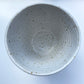 Pot in flecked white with spiral pattern, handmade ceramics