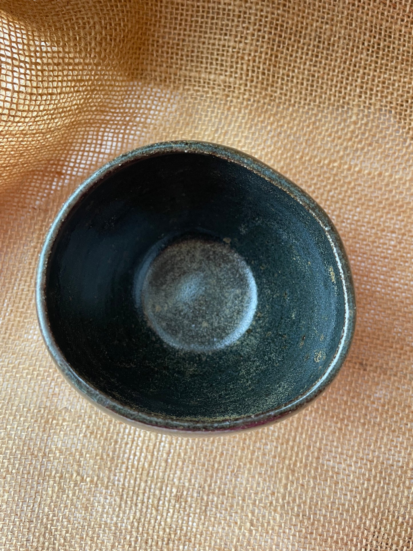 Mug in black with gold specks, pebble shape, handmade ceramics #1