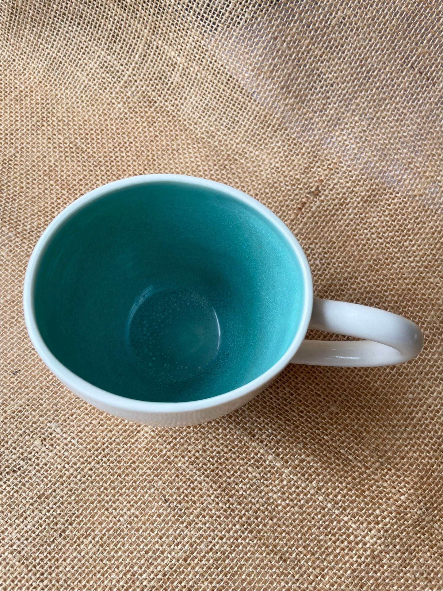 Question Mug in white, oval shape, handmade ceramics #2