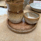 Sake set in orange brown, handmade ceramics