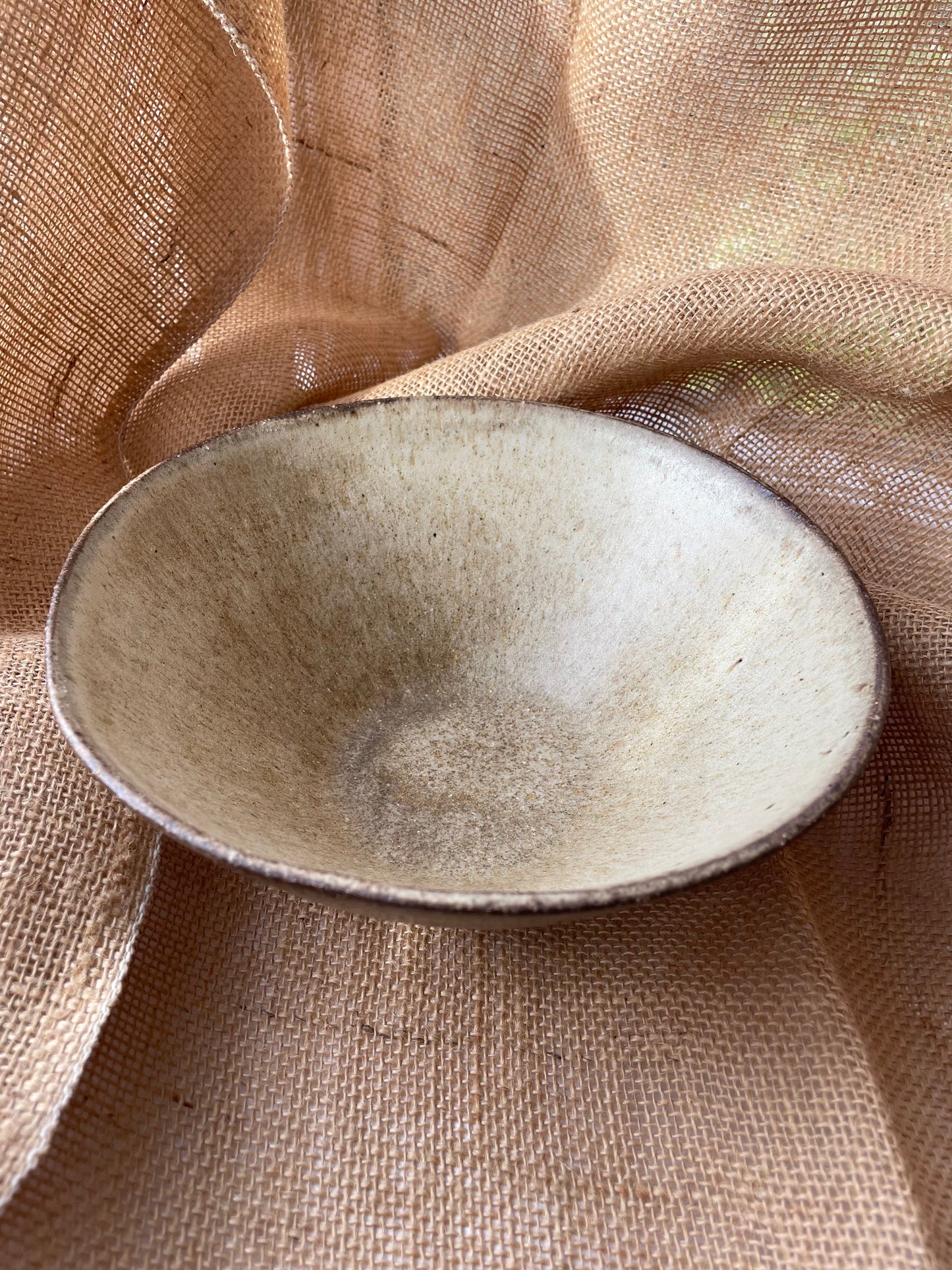 Bowl in brown, slightly grogged, handmade ceramics